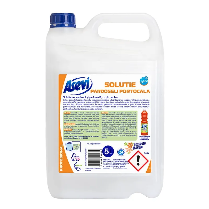 Detergentul de pardoseli ASEVI cu parfum de portocală, 5L [1]