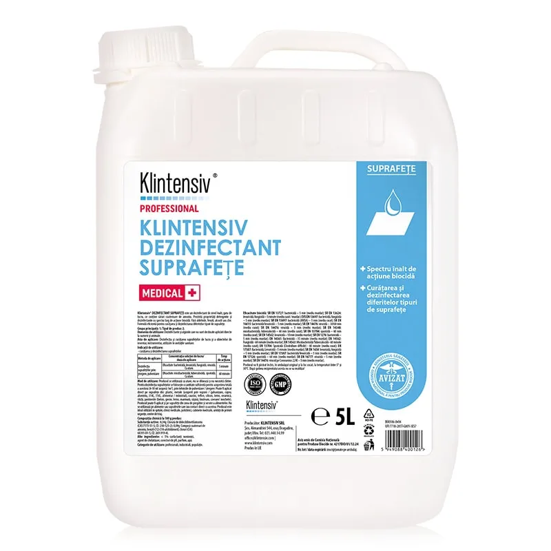 Dezinfectant suprafete gata de utilizare, 5 L, Klintensiv [1]