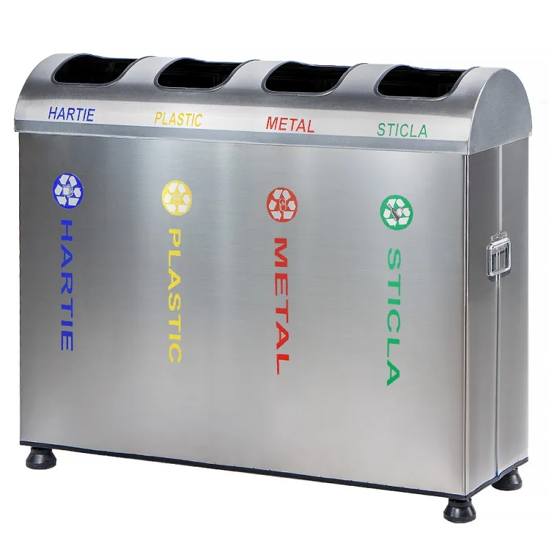 Set cos gunoi colectare selectiva inox 4*39 L [1]