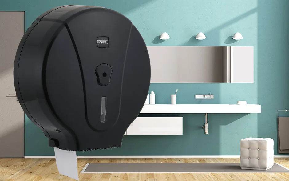 Dispensere - Dispenser hartie igienica maxi jumbo negru, Vialli