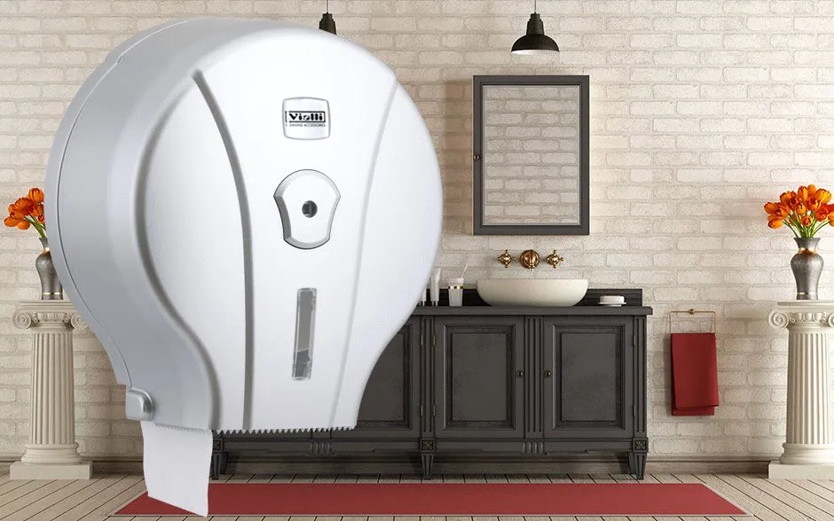 Dispensere - Dispenser hartie igienica mini jumbo metalic , Vialli
