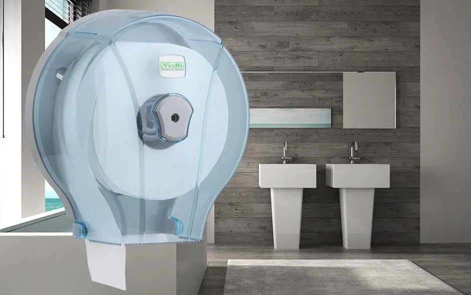 Dispensere - Dispenser hartie igienica mini jumbo transparent, Vialli