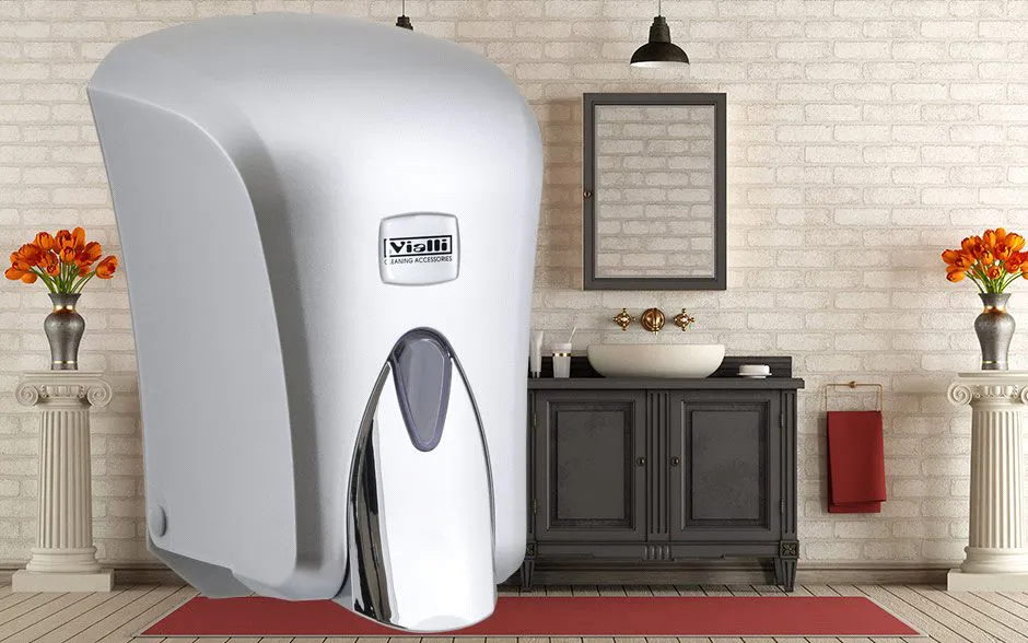 Dispensere - Dispenser sapun lichid 1000 ml argintiu- Vialli