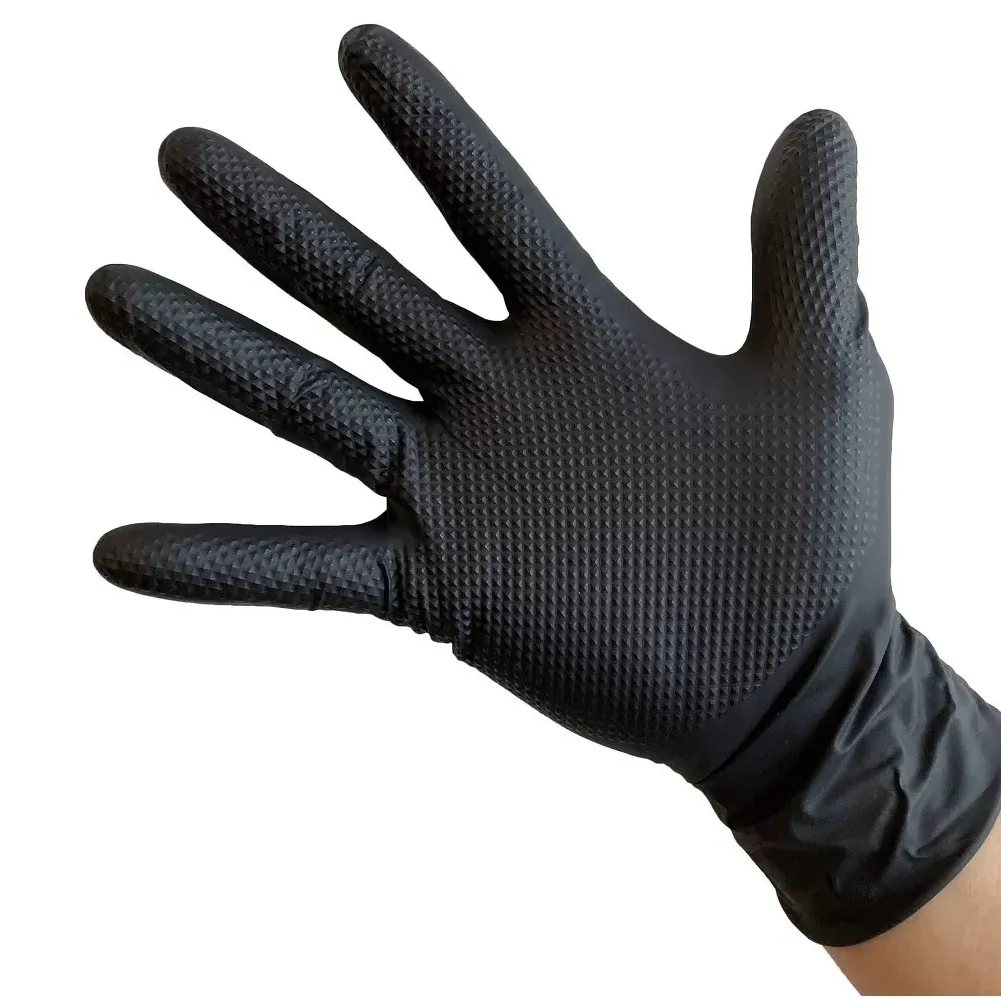 Manusi - Manusi nitril texturate service auto negre, 50 buc -Gripzzly