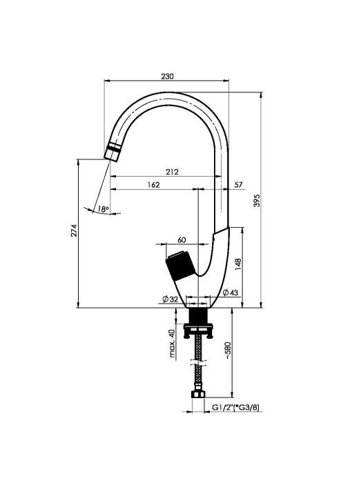Baterie pentru bucătărie serie SWAN 33, Rubineta [4]
