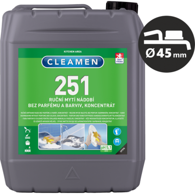 Cleamen 251 Detergent concentrat fara parfum si culoare pt. spalarea manuala a vaselor 5L [1]
