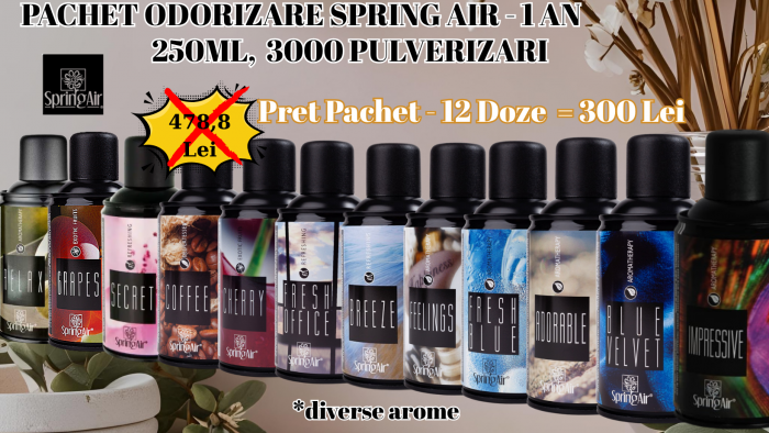 Pachet Odorizare, 1An, 12 Doze, 250ml, 3000 pulverizari, diverse arome [2]