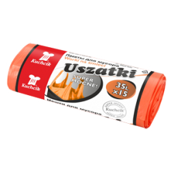 Saci menajeri,35l, portocaliu,15 buc, tip sacosa cu manere [2]