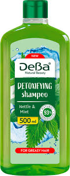 Sampon detoxifiant pentru par gras cu 93% ingrediente naturale din urzica si menta,500ml [1]