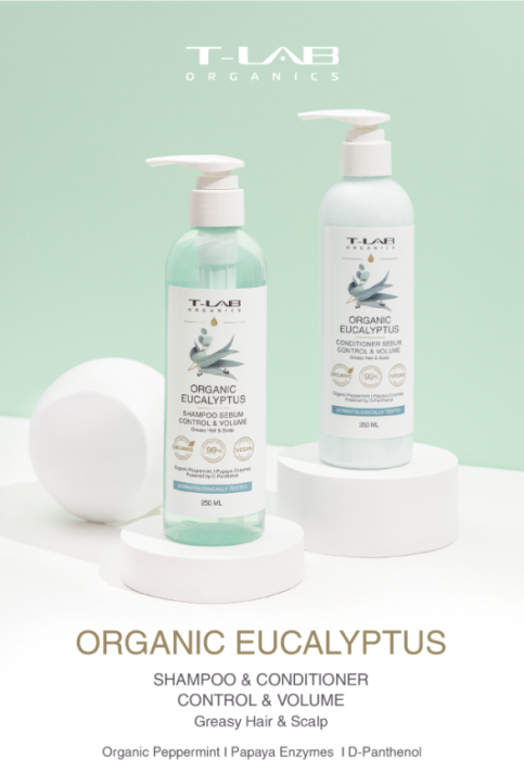 Set ingrijire par Sampon 250ml+Balsam 250ml cu extract de eucalipt pentru parul si scalpul gras [1]