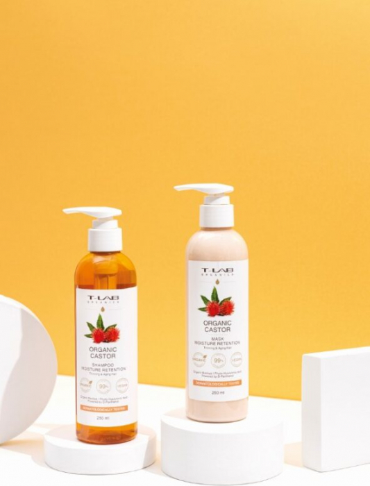 Set ingrijire par Sampon 250ml+Masca 250ml cu ricin organic pentru parul subtiat si degradat [1]