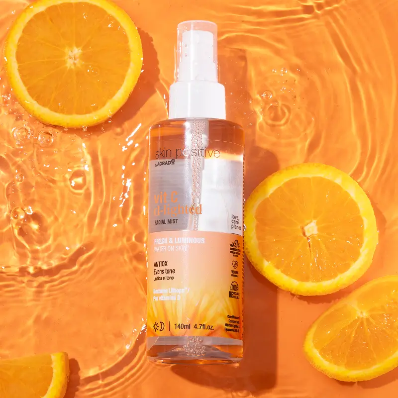 Spray facial hidratant, ten luminos, cu vitamina C, 140ml, Agrado [2]