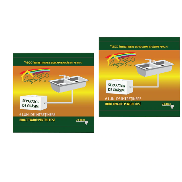 Eco Confort - Pachet Eco Confort - 2 x Intretinere separator de grasimi Eco Confort, 750gr