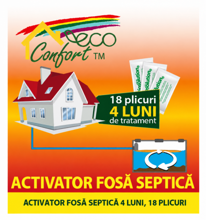 Activator pentru fose septice, 18 plicuri, tratament 4 luni, Eco Confort