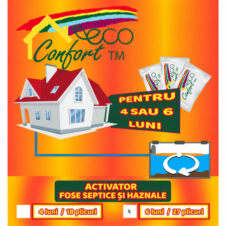 Activator pentru fose septice, 27 doze, tratament 6 luni, Eco Confort