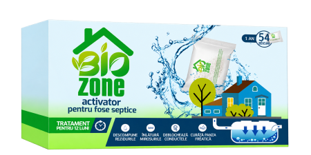 Fose Septice & Întreținere - Activator pentru fose septice, 54 plicuri, tratament 12 luni, BioZone