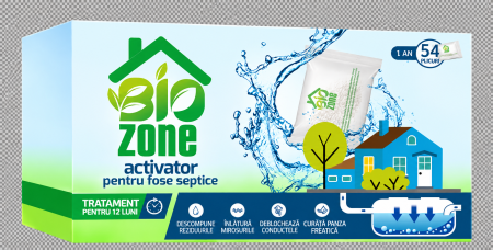 Activator pentru fose septice, 54 plicuri, tratament 12 luni, BioZone