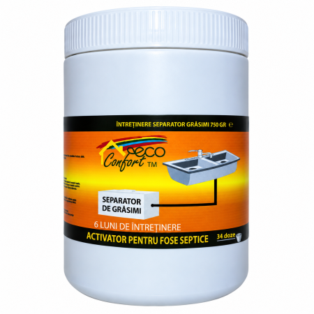 Fose Septice & Întreținere - Activator pentru întreținerea separatoarelor de grăsimi, 750 g, Eco Confort