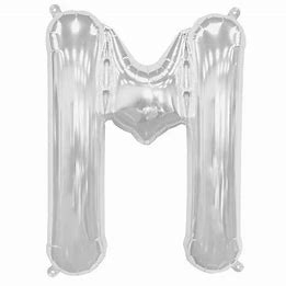 Jocuri & Divertisment - Balon din folie argintie, Litera, 36 cm, 14''
