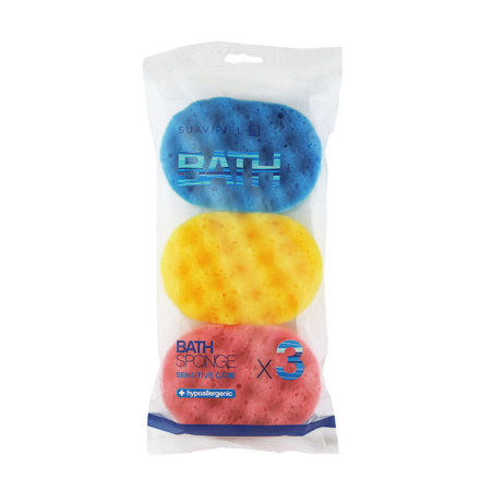 Bureti pentru baie si accesorii diverse - Burete pentru baie oval piele sensibila ATH,3buc/set