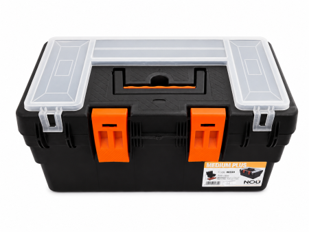 Auto Bricolaj & Gradina & Camping - Cutie pentru scule MEDIUM PLUS, 47 x 26 x 25 cm, plastic, tava detasabila, Uniconfort