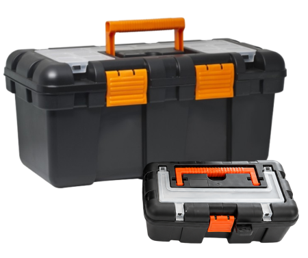 Auto Bricolaj & Gradina & Camping - Cutie pentru scule STRATOS, 50 x 25 x 24 cm, plastic, tava detasabila + Cutie scule mică, 25 x 15 x 11 cm, Uniconfort