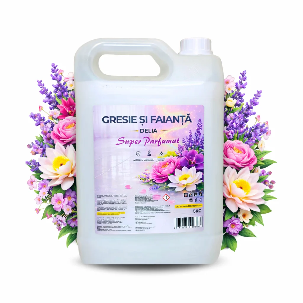 Curatenie & Intretinere Casa - Detergent Profesional Delia, Gresie și Faianță, Super Parfumat, 5L, Pravalia de Curatenie