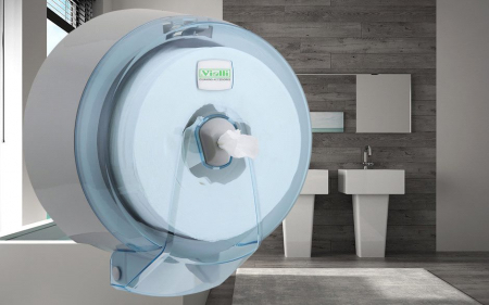 Dispensere hartie igienica  si consumabile - Dispenser-mini hartie igienica cu derulare centrala transparent