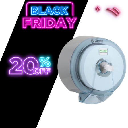 % REDUCERI PRODUSE - Dispenser-mini hartie igienica cu derulare centrala transparent