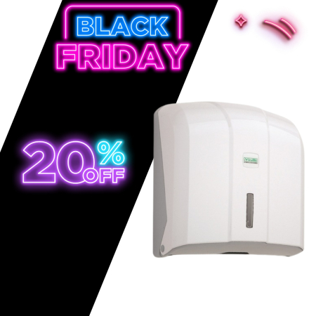 Black Friday - Dispenser prosop hartie Z ingust,capacitate 300buc,alb,KH300