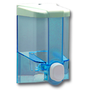 Dozatoare solutii igienizare si dezinfectare maini si consumabile - Dozator blue transparent pentru sapun lichid 500ml S2T