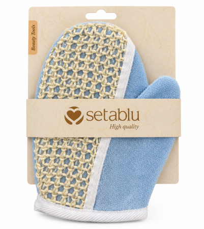 Cosmetice & Ingrijire Personala - ES Manusa de baie Sisal, cu efect peeling, 100% par de cal, Setablu