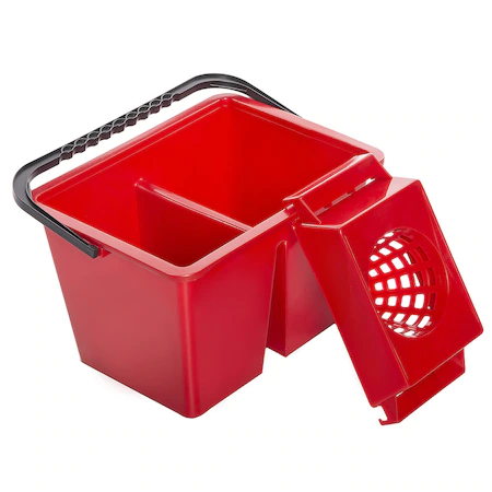 Articole Menaj & Accesorii pentru Casa - Galeata cu 2 compartimente CUBOLIMP rosie,14 L