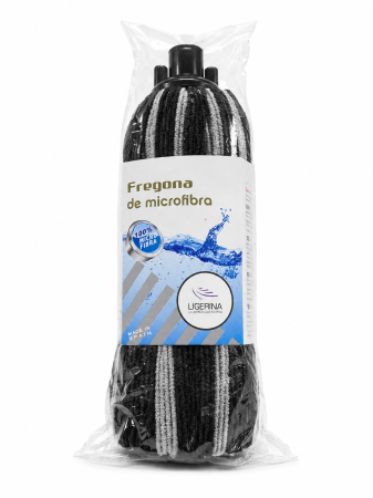 Articole Menaj & Accesorii pentru Casa - Mop benzi, microfibra 100%, negru, 150 g, New Mop