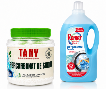 Pachet Detergent de rufe lichid 3 L + Percarbonat de Sodiu 750 g
