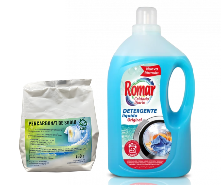 Detergenti Rufe & Intretinere Textile - Pachet Detergent de rufe lichid 3 L + Percarbonat de Sodiu 750 g