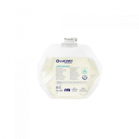 Pachet Lucart 1xDispenser sapun spuma Identity alb +2xrezerve sapun spuma 800ml /buc [2]