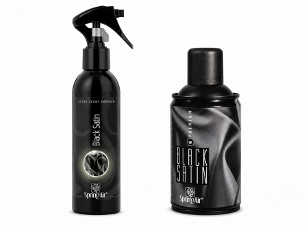 Odorizanti & Neutralizatori pentru Miros - Pachet Odorizare Black Satin - Rezerva odorizanta 250 ml + Odorizant ambiental 200 ml, Spring Air