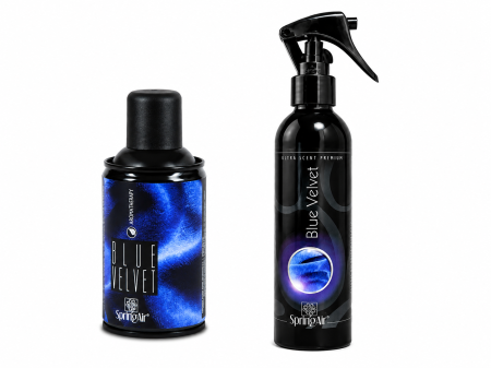 Odorizanti & Neutralizatori pentru Miros - Pachet Odorizare Blue Velvet - Rezerva odorizanta 250 ml + Odorizant ambiental 200 ml, Spring Air