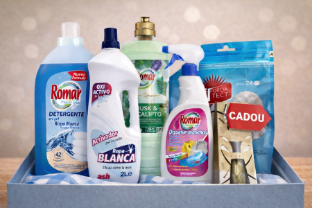 Pachet Promo pentru Rufe Albe – Detergent 3L, Balsam 2L, Înălbitor cu oxygen activ 2L, Soluție Pete 750ML, Pliculețe Antimolii + CADOU Odorizant cu bețe ratan 75ML [1]