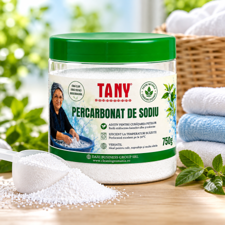 Detergenti Rufe & Intretinere Textile - Percarbonat de sodiu TANY, 750 g, cu linguriță dozatoare inclusă, Tany