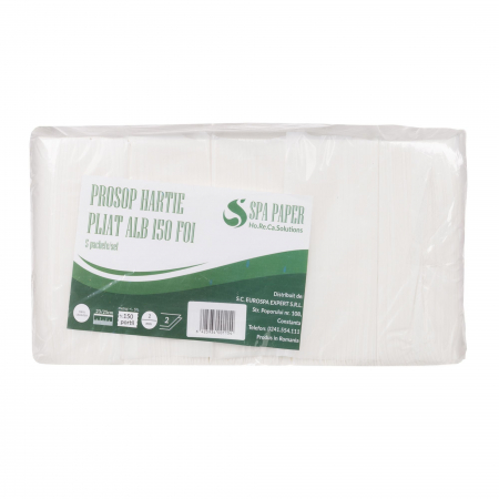 Prosop hartie tip V ,alb,2 straturi,150foi/pachet,5 pachete/set [1]