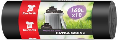 Saci si manusi menaj, folii alimentare si hartie de copt - Saci menajeri, 160l, negri,10 buc, super rezistenti