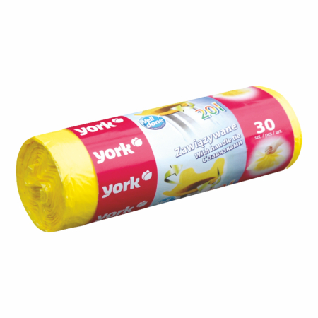 Saci si manusi menaj, folii alimentare si hartie de copt - Saci menajeri galbeni,20L, 30buc/rola