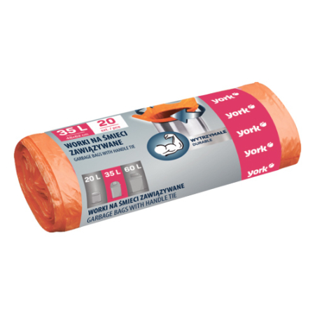 Saci si manusi menaj, folii alimentare si hartie de copt - Saci menajeri portocalii 35L, 20buc/rola