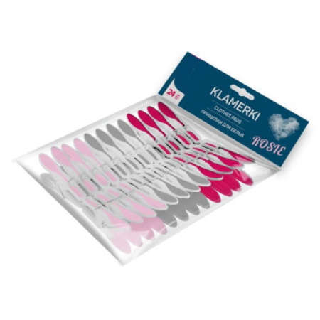Accesorii pentru casa - Set 24 carlige pentru rufe, Rosie