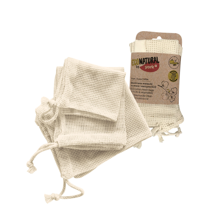 Articole Menaj & Accesorii pentru Casa - Set 3 sacosi bumbac pentru depozitare,18x23 cm, Eco Natural