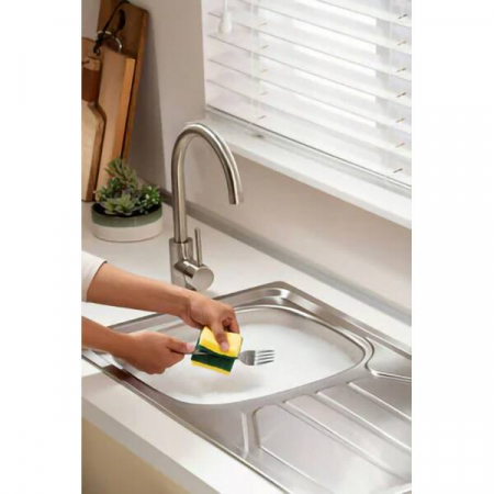 Set 6 bureti abrazivi pentru curatat vase, cu protectie pentru degete [2]