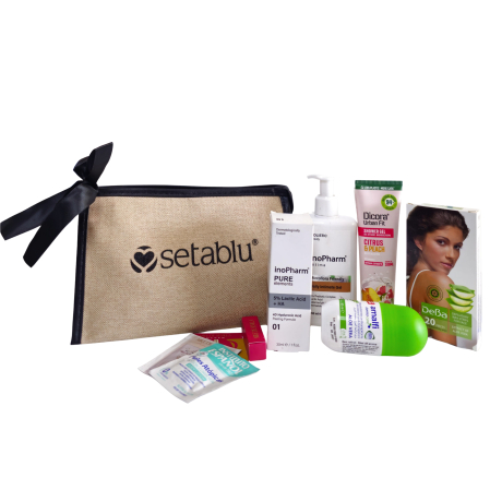 Set cadou borseta dama crem nr. 8