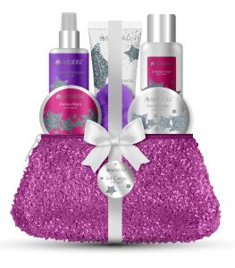 Parfumuri si seturi cadouri - Set cadou dama 6 piese + geanta pliabila cu sclipici, Christmas